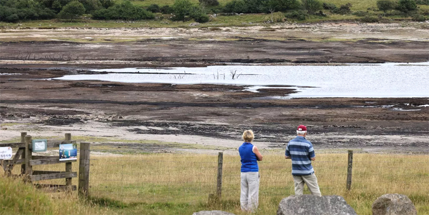 Colliford Lake summer 2022 very low water level